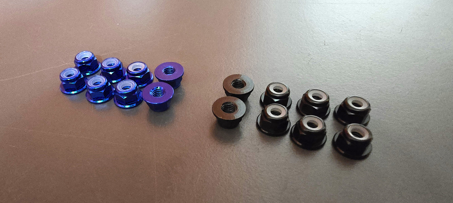 M4 Aluminum Flanged Wheel Locknuts (8-Pack)