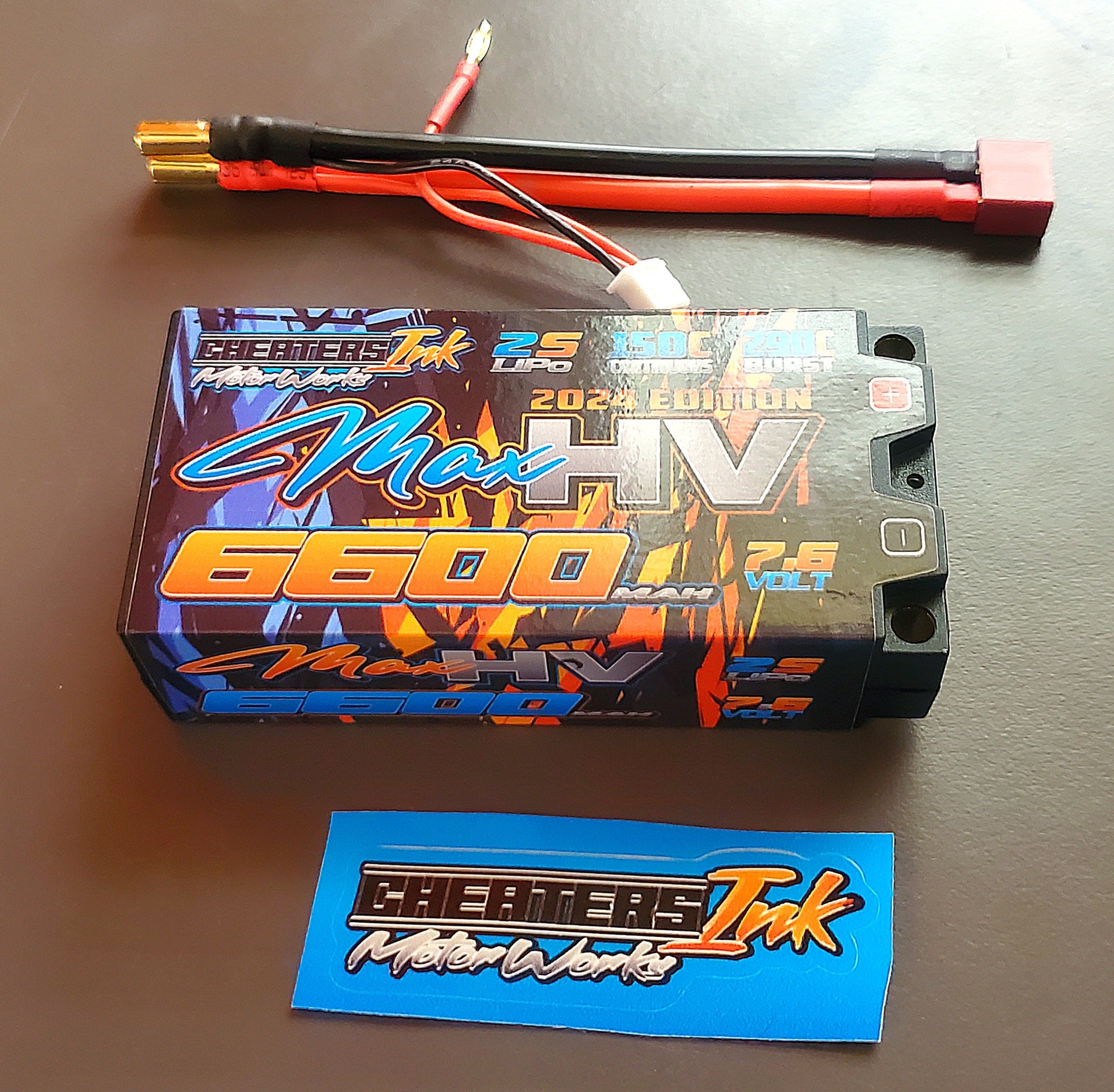 Cheaters Ink Motorworks MaxHV 6600mAh Shorty 2S "New 2024 Edition" 150C / 7.6V LiPo Battery