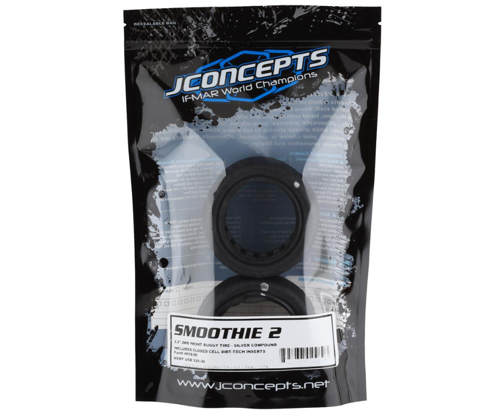 JConcepts Smoothie 2 2.2" 2WD Front Buggy Tires (Silver)