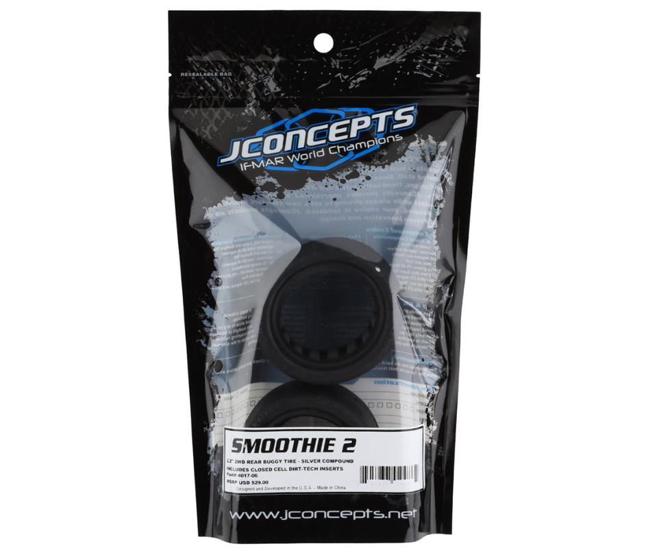 JConcepts Smoothie 2 2.2" Rear Buggy Tires (Silver)